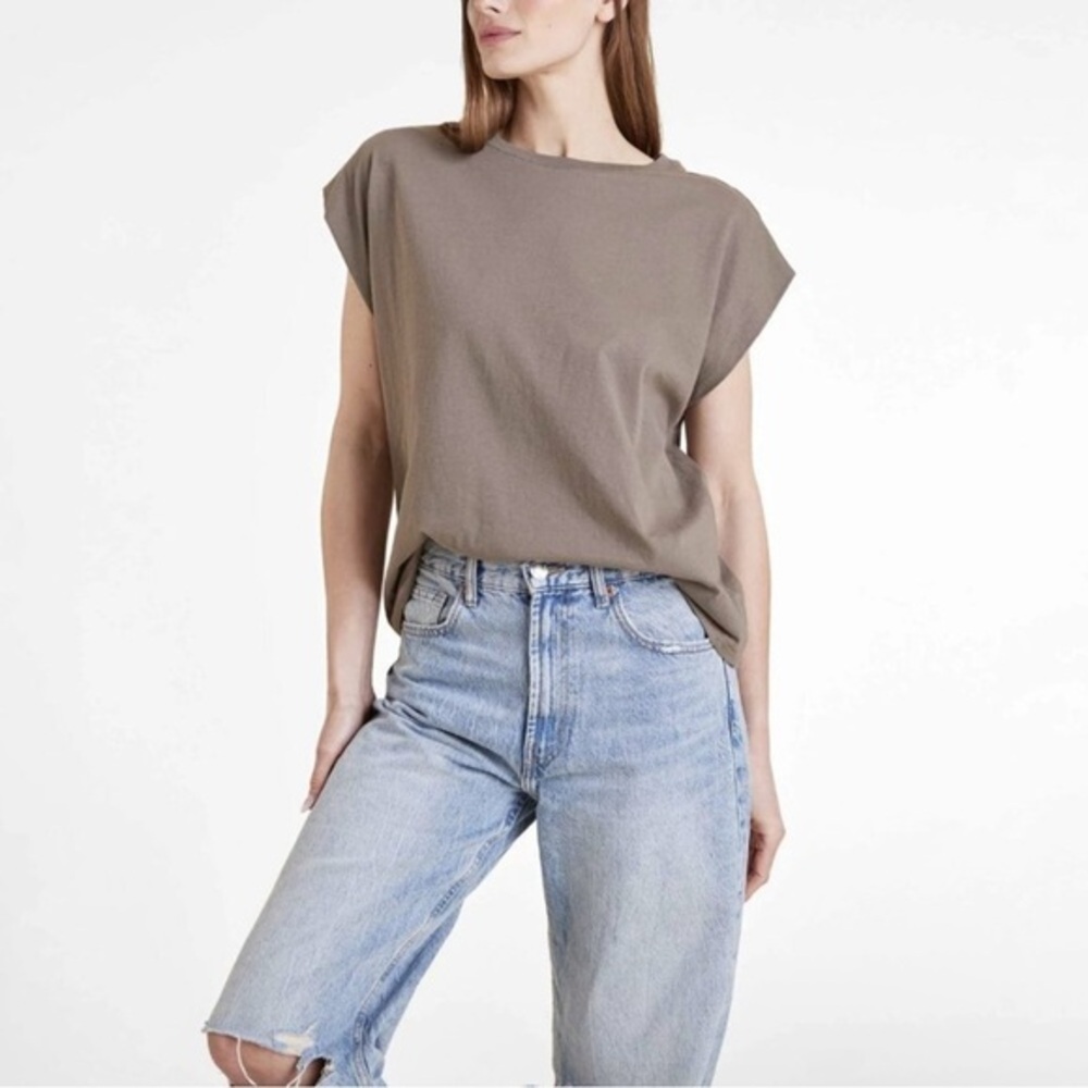 Nuuds Gray Brown‎ Boxy Muscle Tee Shirt- XL
